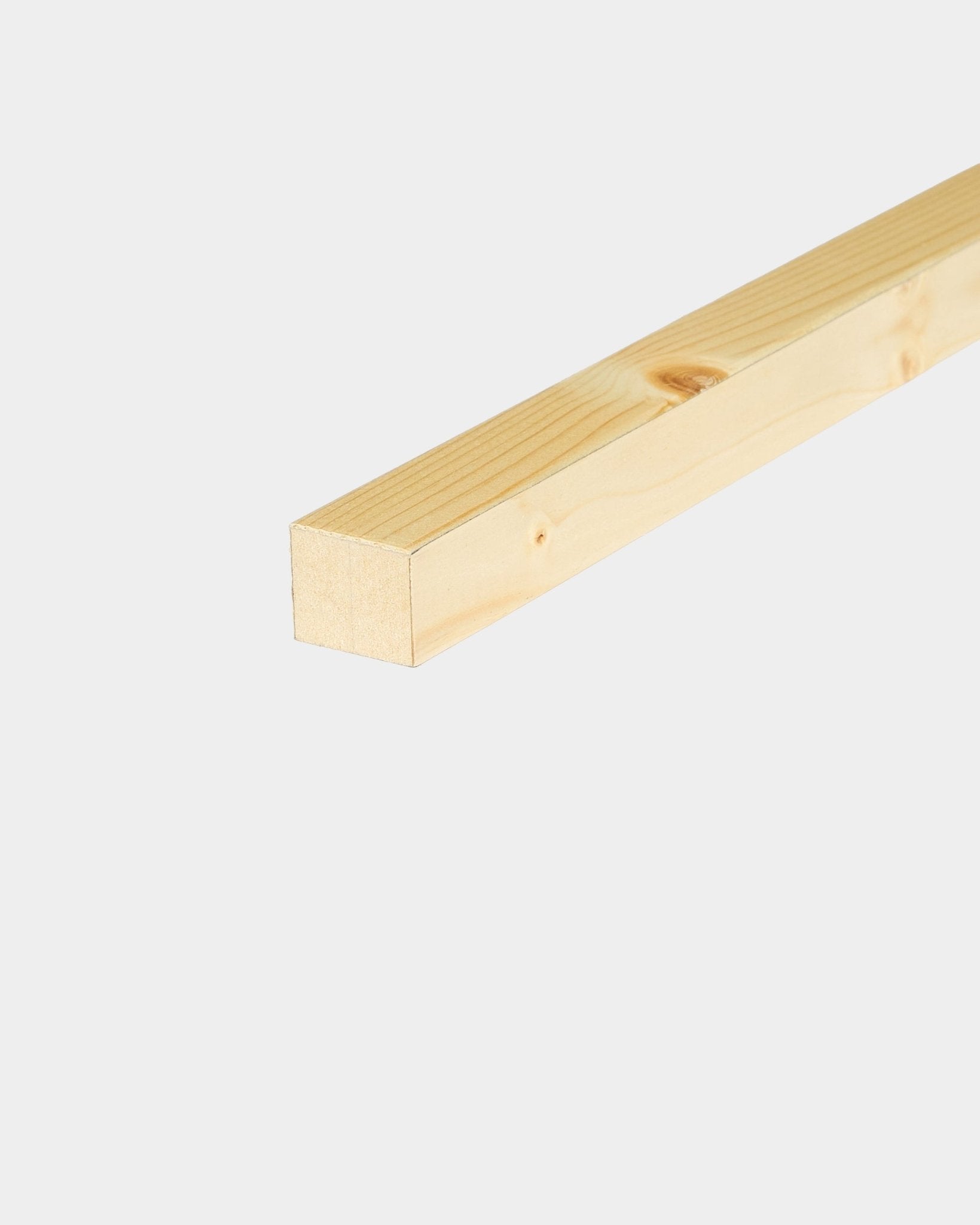 Pojedyncza lamela końcowa WoodUpp End Lamella/Alp Panel akustyczny (2,2 cm) z kwadratową ramą z MDF, pokazana na jednolitym jasnym tle.