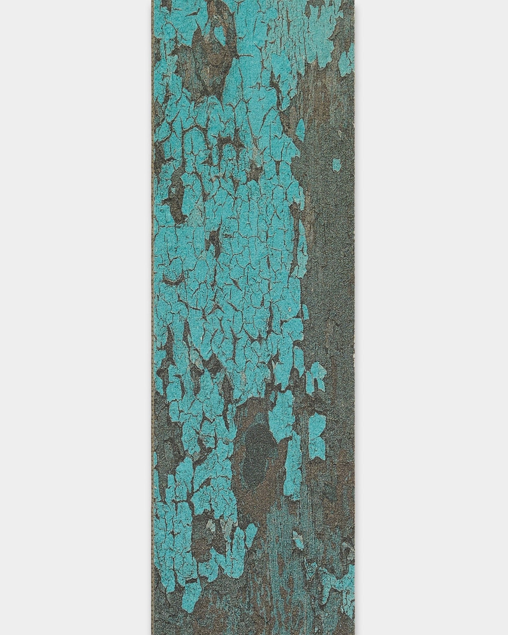 WoodUpp Lamella w kolorze Oxide Blue, lamela 240 cm do montażu Akupanel, zaprojektowana do wykańczania krawędzi lub wymiany lameli, z postarzanym turkusowym wykończeniem.