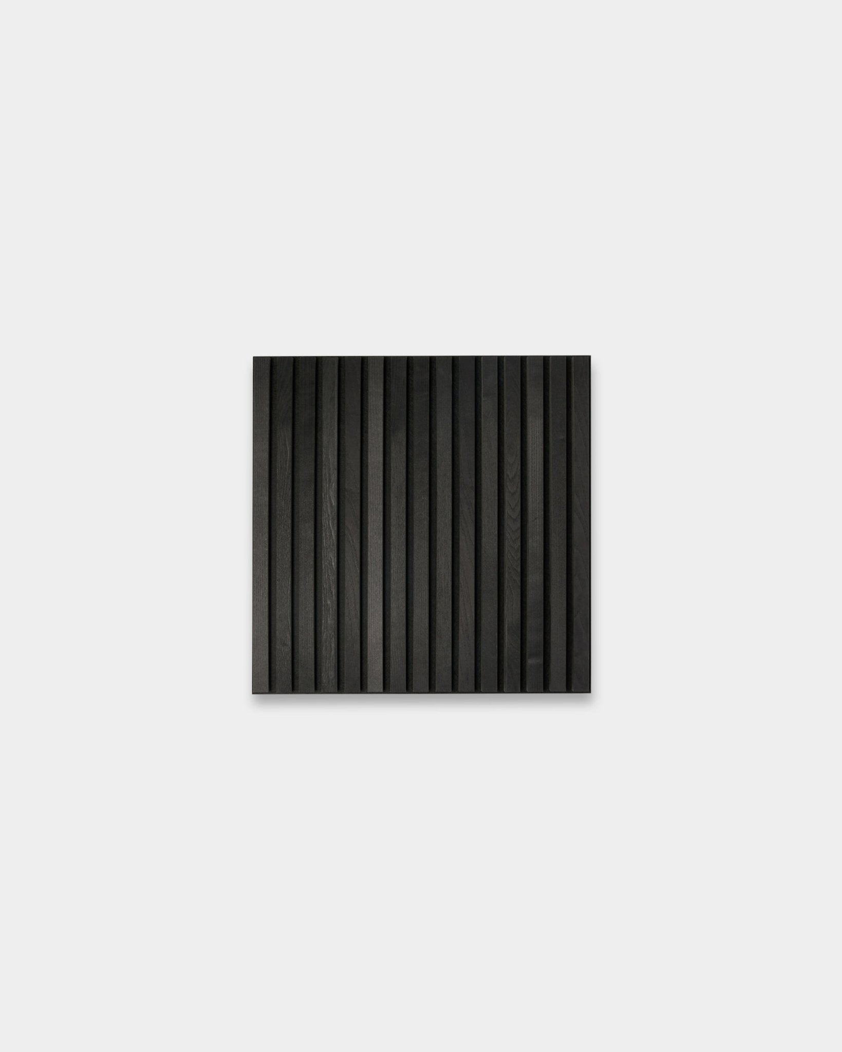 WoodUpp Akupixel Black Ash Panel akustyczny, 60x60 cm, z rowkami vertical do minimalistycznych nordyckich wnętrz; część kolekcji Tonal.