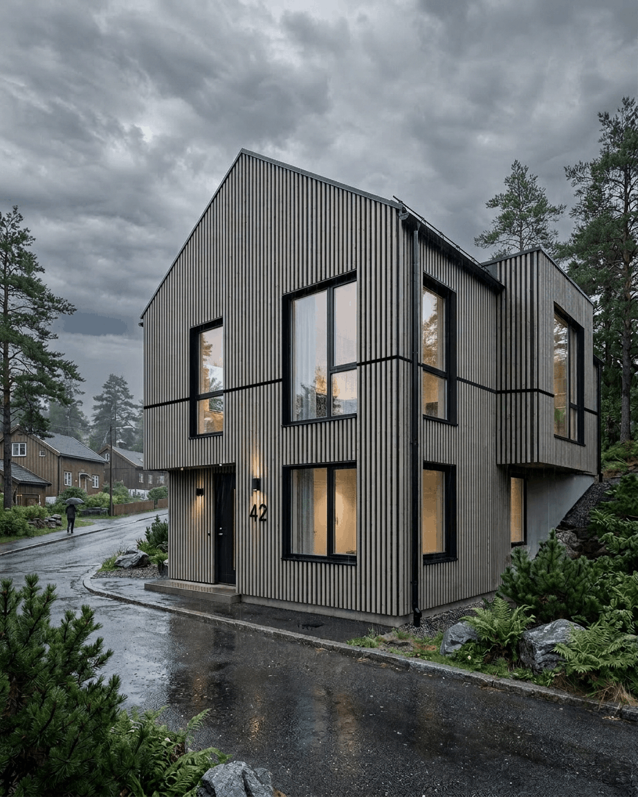 Aluwood | Panel elewacyjny / Thermowood, Grey, 240 x 45,1 cm 