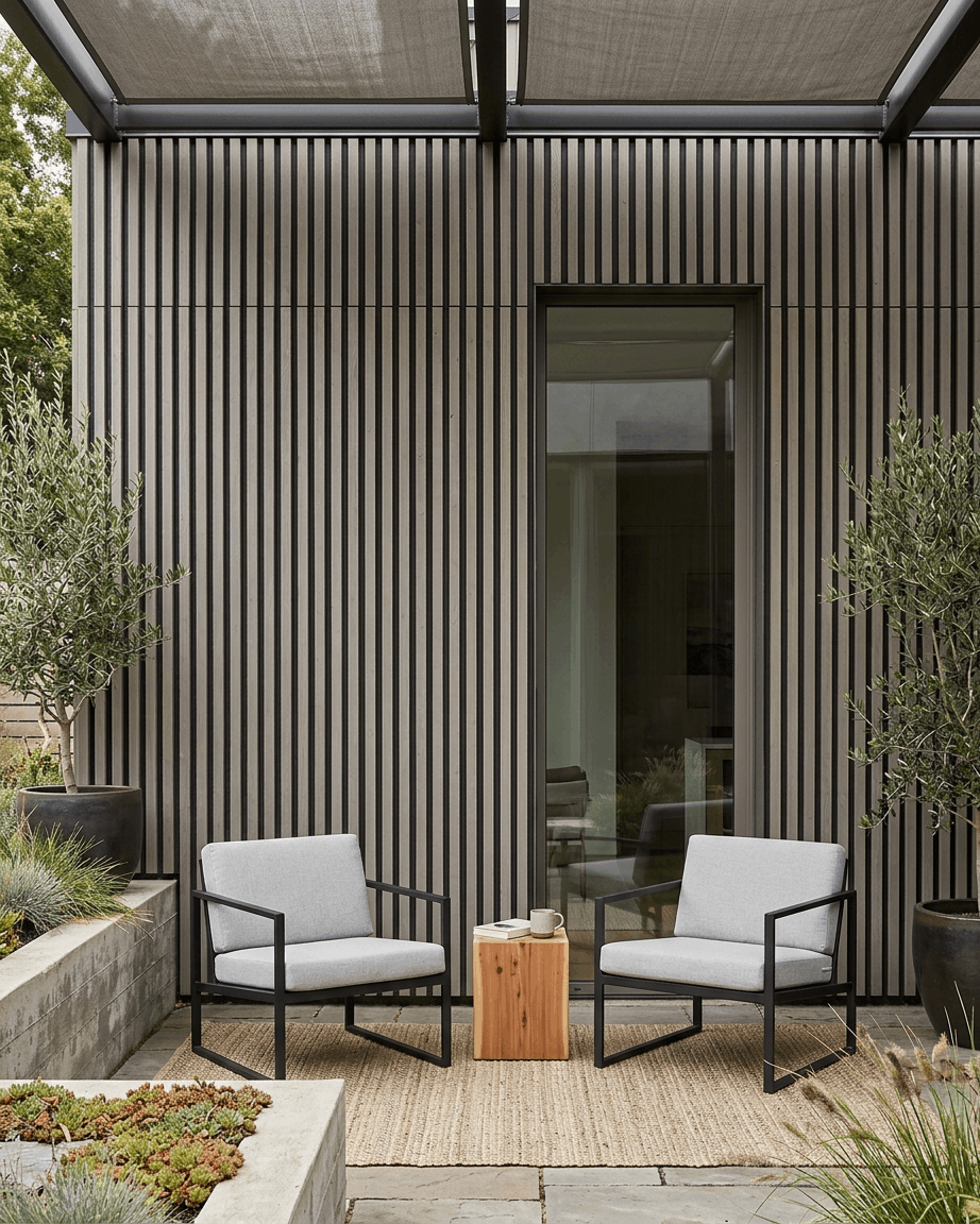Aluwood | Outdoor Panel / Thermowood, Grey, 240 x 45,1 cm 