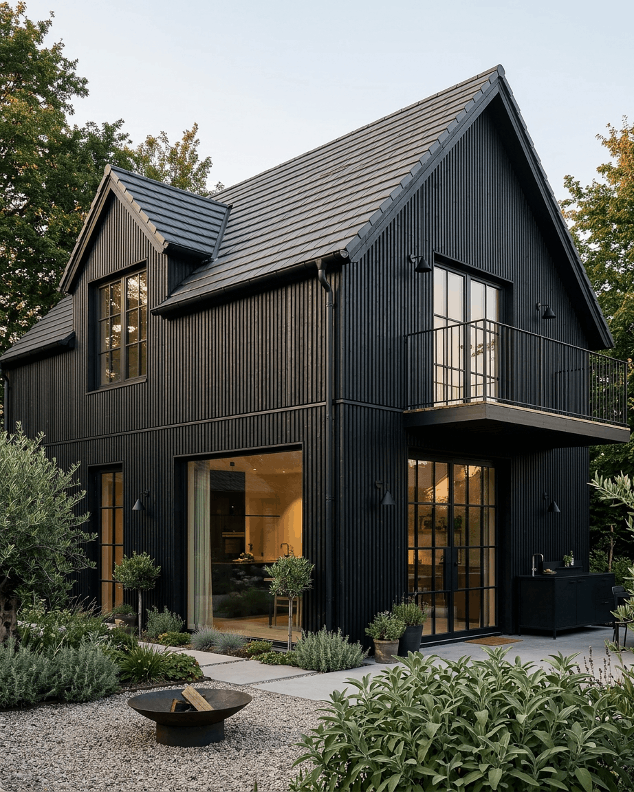 Aluwood | Panel elewacyjny / Thermowood, Black, 240 x 45,1 cm 