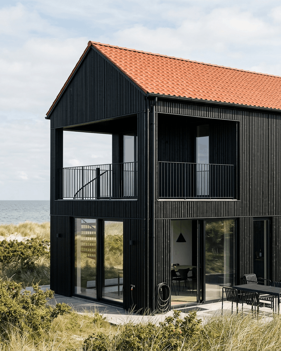 Aluwood | Panel elewacyjny / Thermowood, Black, 240 x 45,1 cm 